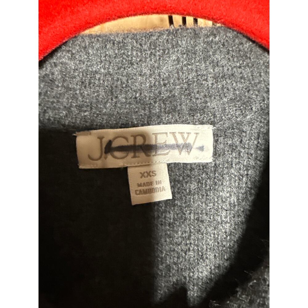 NWOT J.Crew Milano Stitch Cinched Waist Cardigan Gray Lambswool Rustic Size XXS - Picture 4 of 8